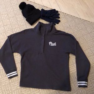 Pink Victoria Secret high neck sweatshirt